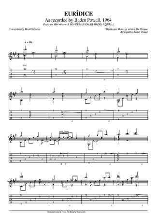 Baden Powell Eurídice score for Acoustic Guitar