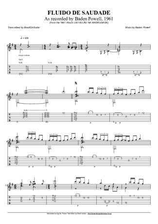 Baden Powell Fluído De Saudade score for Acoustic Guitar