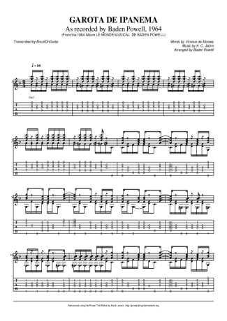 Baden Powell Garota De Ipanema score for Acoustic Guitar