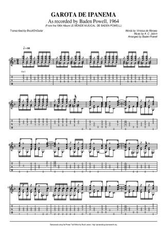 Baden Powell  score for Acoustic Guitar