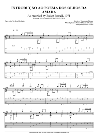 Baden Powell  score for Acoustic Guitar