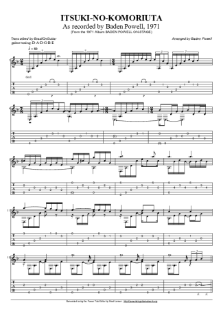 Baden Powell Istuki No Komoriuta score for Acoustic Guitar