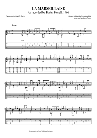 Baden Powell La Marseillaise score for Acoustic Guitar