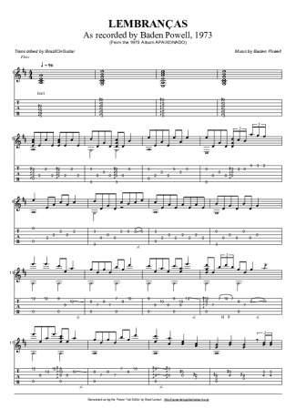 Baden Powell Lembranças score for Acoustic Guitar