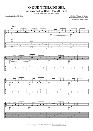 Baden Powell  score for Acoustic Guitar