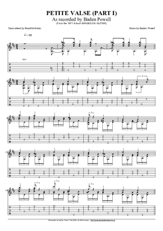 Baden Powell Petite Valse (Part 1) score for Acoustic Guitar