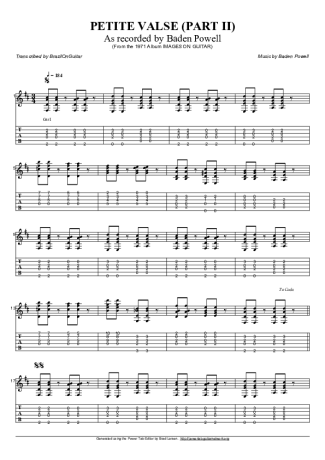 Baden Powell Petite Valse (Part 2) score for Acoustic Guitar