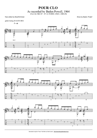 Baden Powell Pour Clo score for Acoustic Guitar