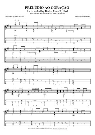 Baden Powell Prelúdio Ao Coração score for Acoustic Guitar