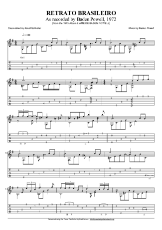 Baden Powell Retrato Brasileiro score for Acoustic Guitar