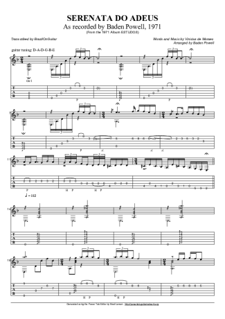 Baden Powell Serenata Do Adeus score for Acoustic Guitar