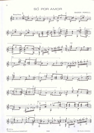 Baden Powell Só Por Amor score for Acoustic Guitar
