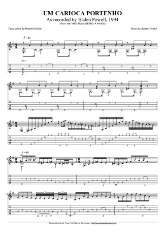 Baden Powell Um Carioca Portenho score for Acoustic Guitar