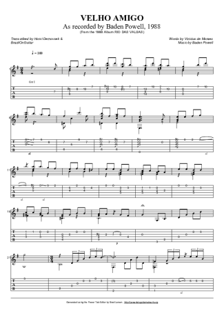 Baden Powell  score for Acoustic Guitar