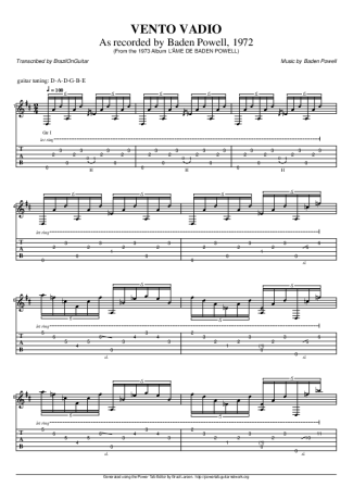 Baden Powell Vento Vadio score for Acoustic Guitar