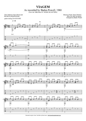 Baden Powell Viagem score for Acoustic Guitar