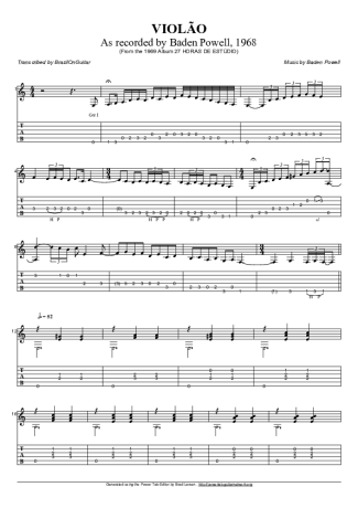 Baden Powell  score for Acoustic Guitar