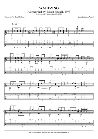 Baden Powell Waltzing score for Acoustic Guitar