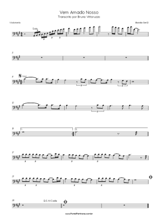 Banda Gerd Vem Amado Nosso score for Cello