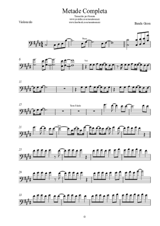 Banda Giom Metade Completa score for Cello