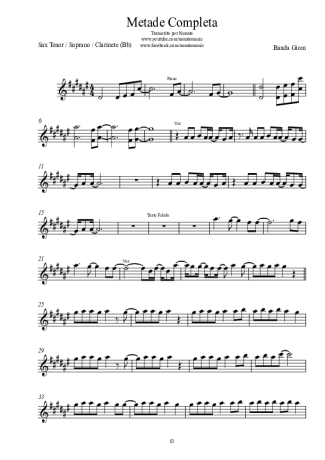 Banda Giom Metade Completa score for Tenor Saxophone Soprano (Bb)