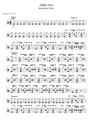 Barenaked Ladies Odds Are score for Drums