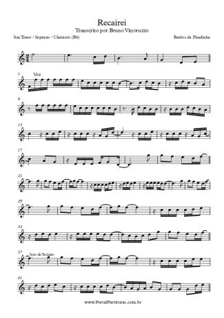Barões da Pisadinha Recairei score for Tenor Saxophone Soprano (Bb)
