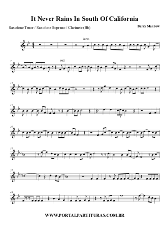 Barry Manilow  score for Clarinet (Bb)