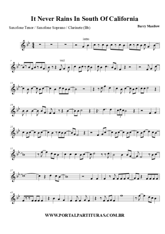 Barry Manilow  score for Tenor Saxophone Soprano (Bb)