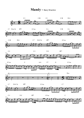 Barry Manilow  score for Clarinet (Bb)