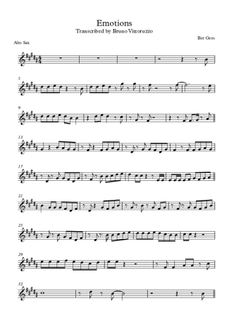 Bee Gees Emotions score for Alto Saxophone