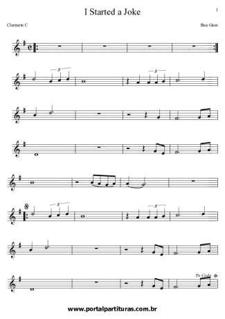 Bee Gees I Started a Joke score for Clarinet (C)