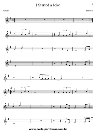 Bee Gees I Started a Joke score for Violin