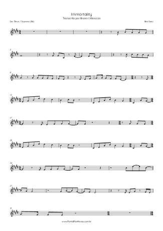 Bee Gees  score for Tenor Saxophone Soprano (Bb)