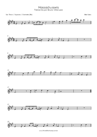 Bee Gees  score for Tenor Saxophone Soprano (Bb)