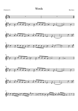 Bee Gees  score for Clarinet (C)