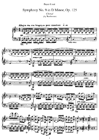 Beethoven 9th Symphony score for Piano
