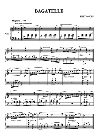 Beethoven  score for Piano