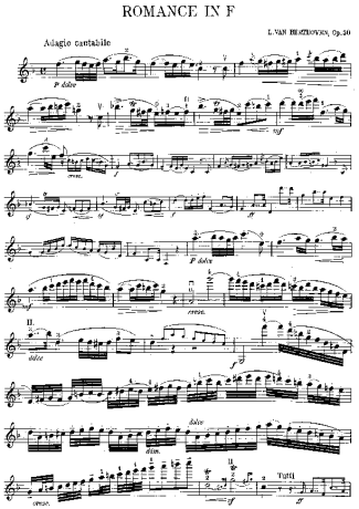 Beethoven Romance in F score for Violin