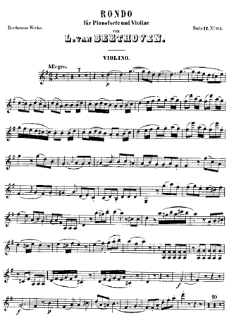 Beethoven  score for Violin