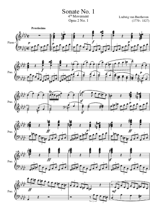 Beethoven  score for Piano