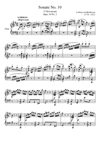 Beethoven  score for Piano