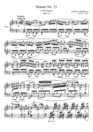 Beethoven  score for Piano