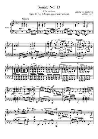 Beethoven  score for Piano