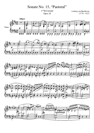 Beethoven  score for Piano