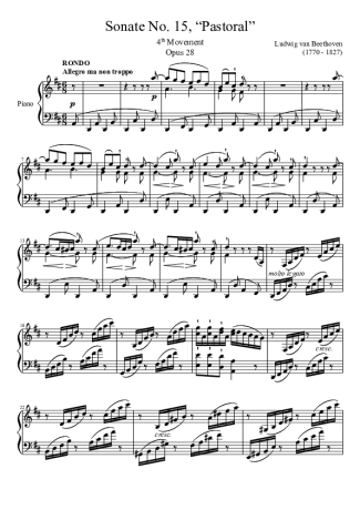 Beethoven  score for Piano