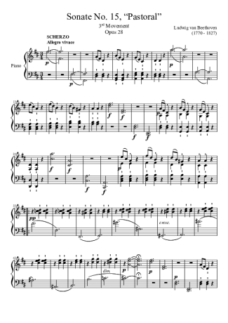 Beethoven  score for Piano