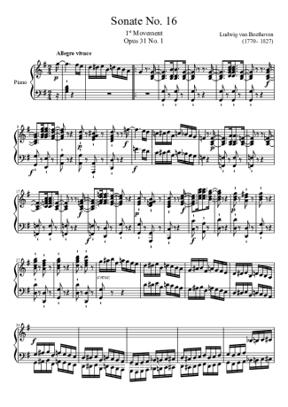 Beethoven  score for Piano