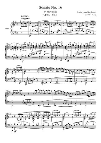 Beethoven  score for Piano