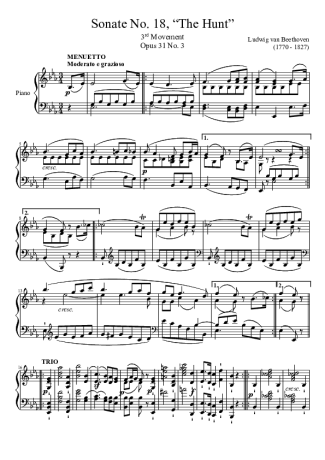 Beethoven  score for Piano